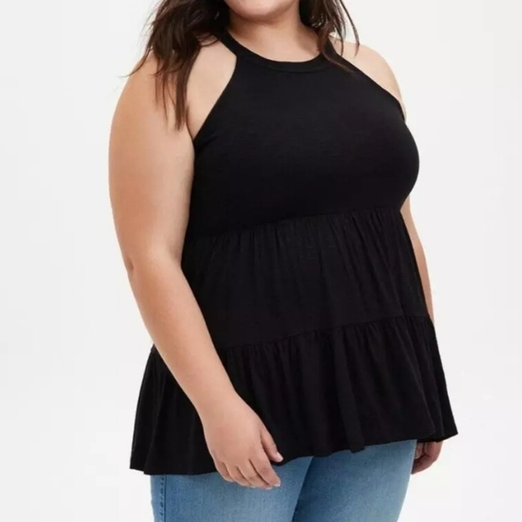 Torrid Super Soft Knits High Neck Babydoll Tank - Picture 1 of 4